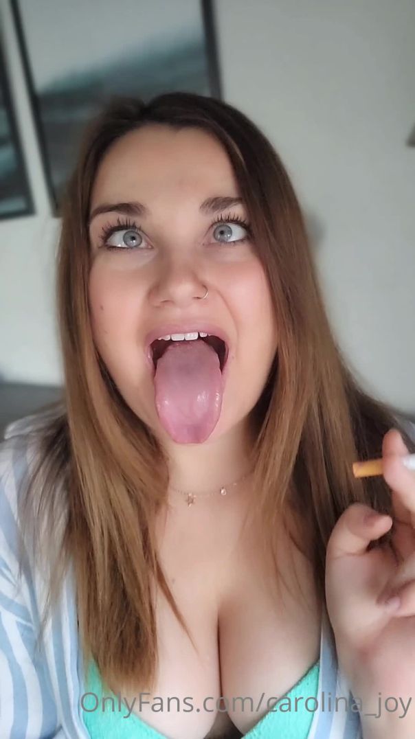 Smoking ahegao with a lot of spit