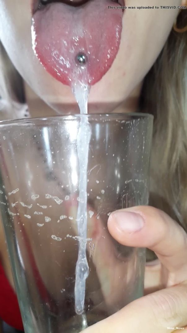 Sick girl cough and spit a slimy loogie from her tongue - ThisVi