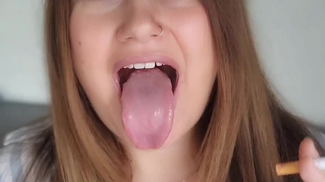 Smoking ahegao with a lot of spit