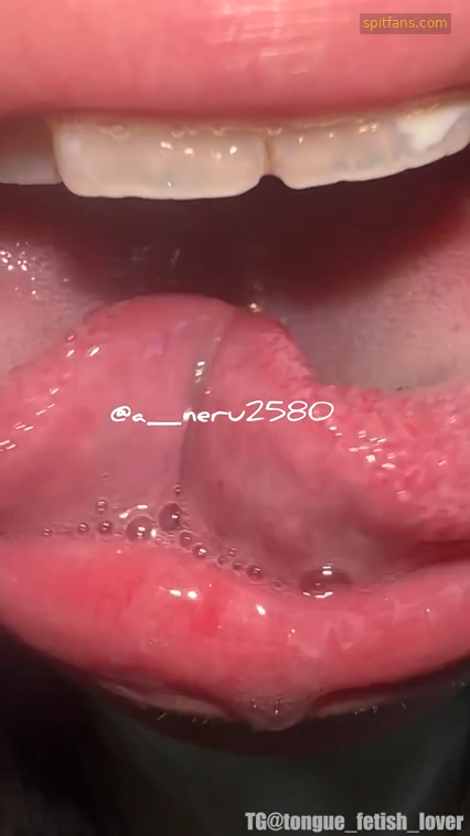 Tongue close up with drool