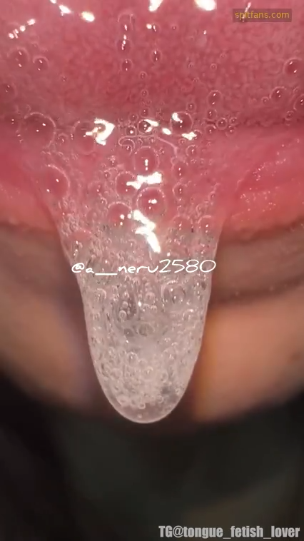 Tongue close up with drool